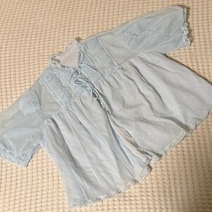 Vintage Light Blue Sheer Neglige Top